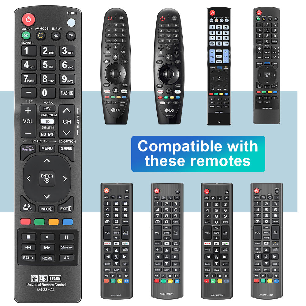 Nettech New LG AKB72915239 Universal Remote Control for All LG Brand TV, Smart TV - 1 Year Warranty(LG-23+AL)